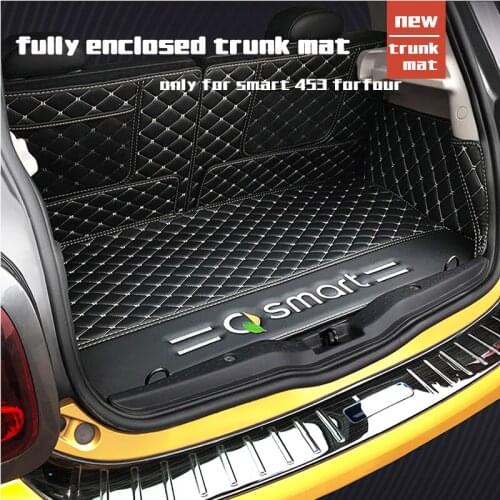 Wear-resistant leather material Car rear mat trunk for smart 453 forfour smart 2013 2014 2015 2019