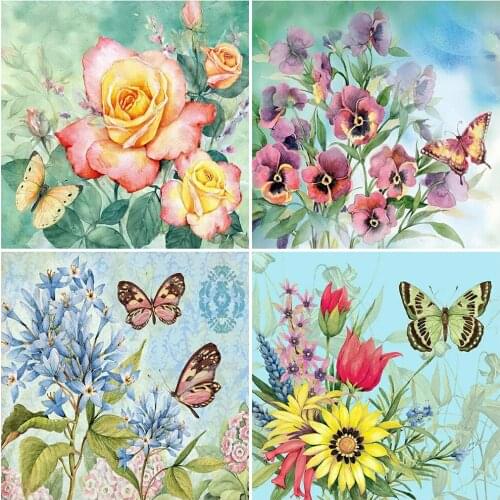 Evershine Diamond Painting Flower Full Drill Square Diamond Embroidery Mosaic Picture Of Rhinestones Wall Art Handmade Gift