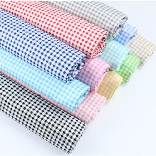 Plaid Series Printed Cotton Twill Fabric Soft Skin-Friendly Breathable Cotton Twill Fabric for DIY Patchwork Dress Handicrafts