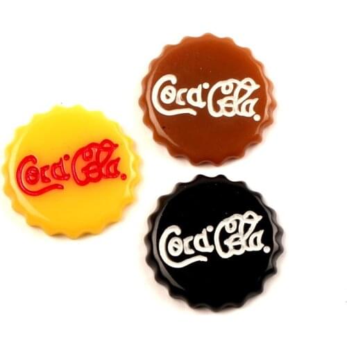 20Pcs Mixed Resin Cola Bottle Cap Decoration Crafts Flatback Cabochon Kawaii DIY Embellishments For Scrapbooking Accessories