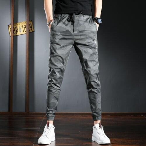 2021 New Camouflage Casual Pants Men Fashion Lightweight Sports Joggers Elastic Waist Drawstring Trousers