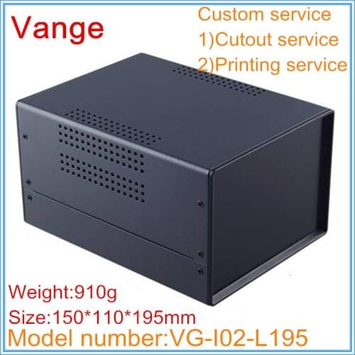 1pcs/lot electronics metal case enclosure 150*110*195mm iron diy junction box with ABS plastic panels for connect device