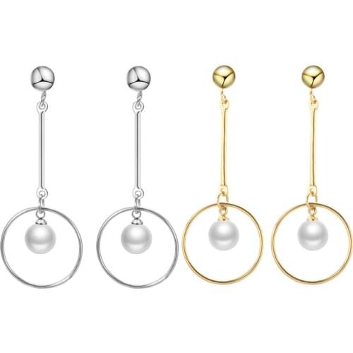 2021 New pearl Stainless steel earrings Crystals from Swarovskis 2 Colors Fit Women and female As Sweet Gifts