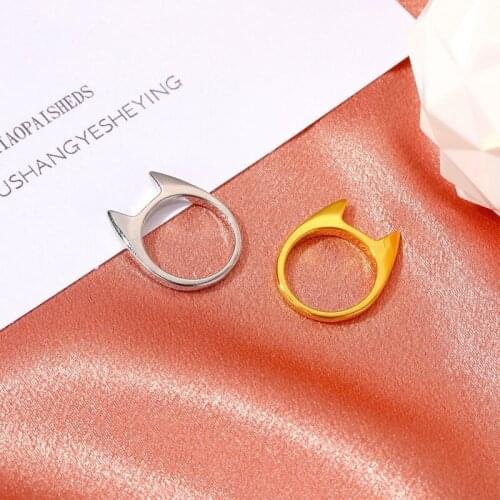 Orgin Summer Minimalist Gold Silver Color Cat Open Ring for Women Exquisite Cute Alloy Ring Party Jewellery Accessories