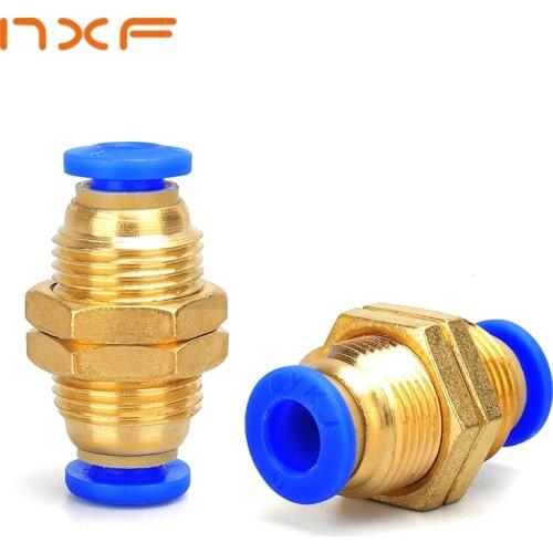 AZZKOR PM Straight Bulkhead Quick Air Pneumatic Connector Push In Quick Fitting Connector Union Pneumatic Components 4/6/8/10/12