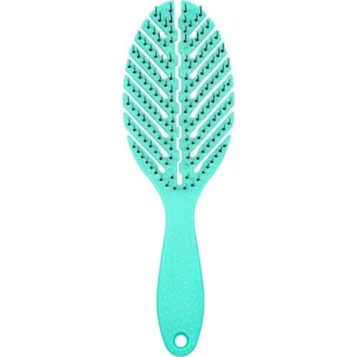 Hollow Out Leaf Vented Detangling Hair Brush Curved Quick Blow Dry Paddle Scalp Massage Comb Wet Dry Thick Thin Curly for