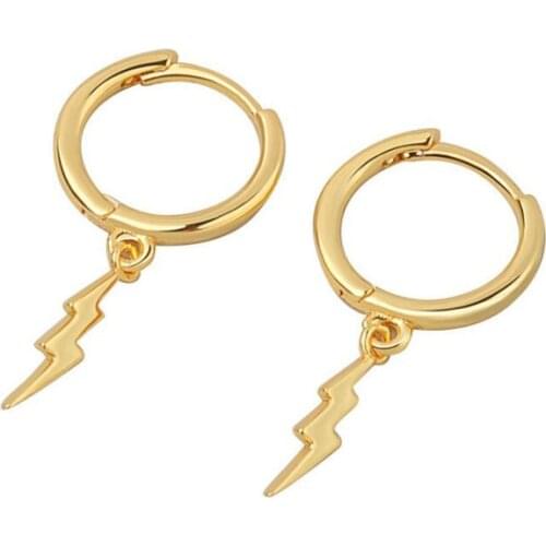 KOFSAC Hot Sale Silver Color Fashion Jewelry Simple Lightning Hoop Earrings Women Personality Anniversary Gift Party Accessories