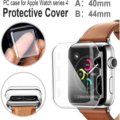 Silicone Hard Case For Apple Watch Series 4 44mm 40mm PC Protector Cases for Iwatch All-Around Cover Ultra-Thin Clear Frame