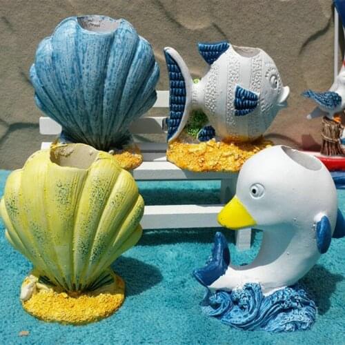 Mediterranean Shell Pen Toothpick Holder Storage Organizadores De Maquillaje Home Decoration Ornaments Makeup Box Organizer