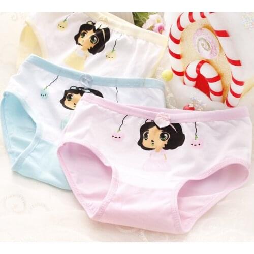 4 Pcs/lot Kids Baby Girls Briefs Cotton Underwear Soft Sweet Children Underwear Fashion Panties for Girls Princess Print