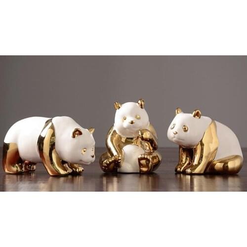 Home decor decoration Furnishing crafts decorative Giant Panda statue statues ceramic small ornaments gift sculpture estatuas