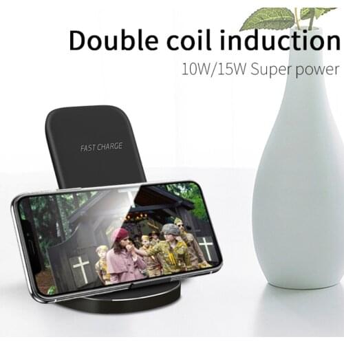 15W vertical desktop mobile phone wireless charger Qi wireless fast charging for iPhone8Plus 11 12 Huawei Mate 20 30 Samsung S10