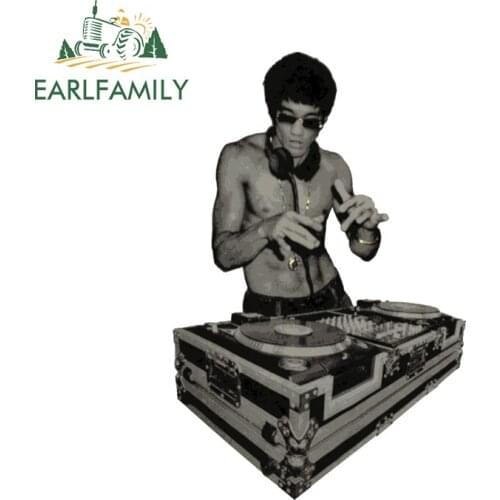 EARLFAMILY 13cm x 8.6cm for Bruce Lee Dj Car Sticker Motorcycle Helmet Windshield Scratch-proof Vinyl Material Decal Decoration