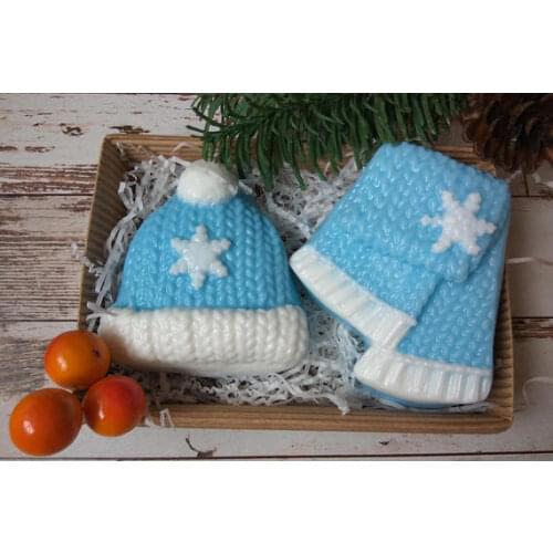 Knitted Hat Scarf Socks Silicone Mould Soap Mold Soaps Molds Aroma Moulds Christmas for Soap Making Moulds Handmade Silicone 001