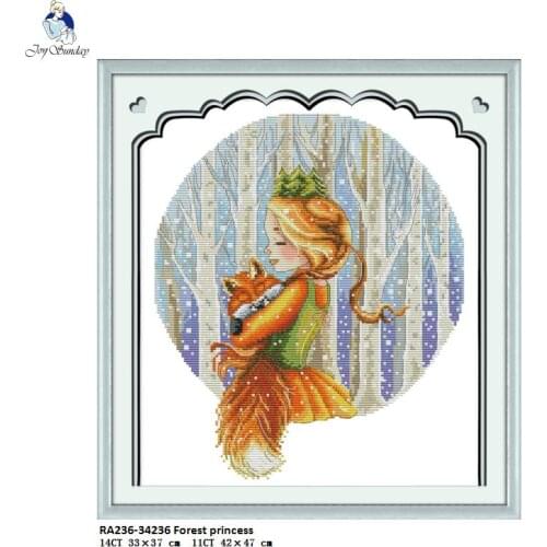 Forest Princess Embroider DIY Counted Printed On Canvas DMC Threads 14CT 11CT Chinese Cross Stitch Needlework Sets Wholesale