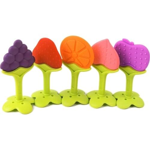 1pc Baby Teether Food Grade Silicone Teether Fruit Shape Baby Teething Silicone Teething Toys Infant Chew Tooth Toys