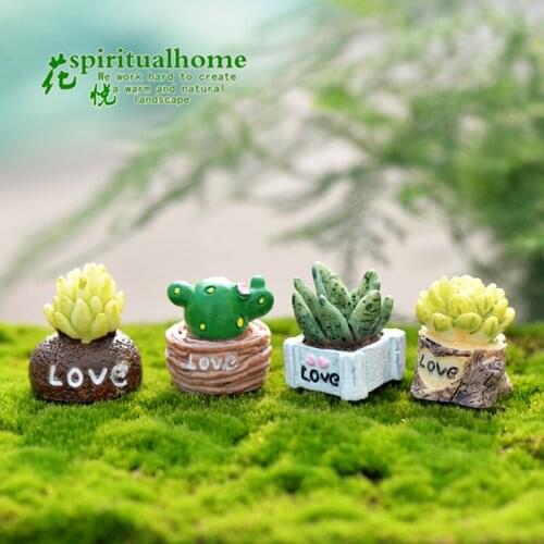 1 Piece Simulation Cactus Green Desert Succulent Cereus Plant Small Statue Figurine Little Crafts DIY Miniatures Ornament