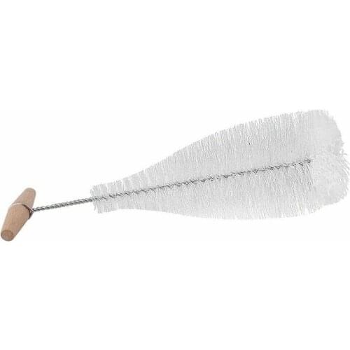 1pc Glass Bottle Cleaning Brush Tube Spout Cleaner Kitchen Cleaning Tools Soda Stream Wooden Handle White Nylon Hair Home Brew