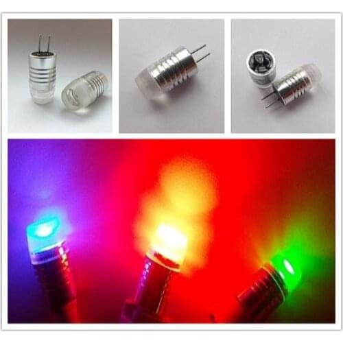 10pcs/lot New G4 led bright pin light DC12v 1w bulb white red green blue crystal Light