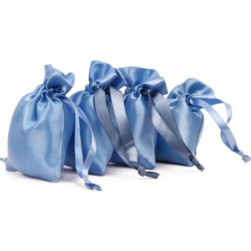 100pcs CBRL small Satin drawstring pouches Satin jewelry pouch Satin gift pouches bags custom logo headwear packaging bag