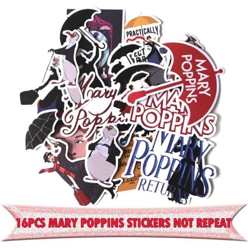 E0026 16pcs Cartoon TV Series Waterproof Removable Sticker Pack For DIY Scrapbooking Album Skateboard Motorcycle Home Decoration