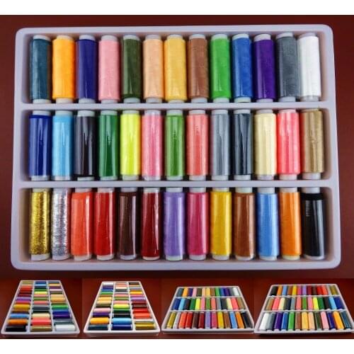 39pc 200yard Mixed Color Sew Stitch Polyester Embroidery Thread Spool Hand Machine Set - Edger Creaser Groover Beveler Punch NEW