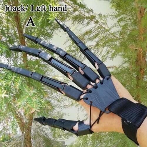 3D Articulated Fingers Halloween Finger Decoration Toy Plastic Horror Ghost Claw Props Movable Finger Black White