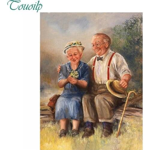 5d diy Diamond Painting cross stitch Diamond embroidery Old couple round/square Resin Pasted Diamond Patterns handcraft