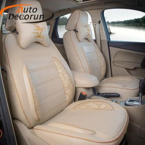 AutoDecorun covers seat car for BMW 118i 116i 2015 2012 2013 PVC leathe seat cover set for cars accessories seat cushion support