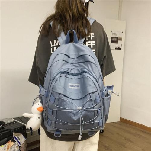 Large high school bags for teenage girls backpack women nylon schoolbag student bookbag female College Wind 2021