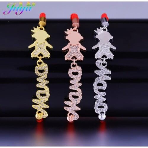 2020 New Arrival Mama Jewelry Supplies Gold//Rose Gold Mama Crown Boy Queen Girl Daughter Charm Bracelets For Mama Girls