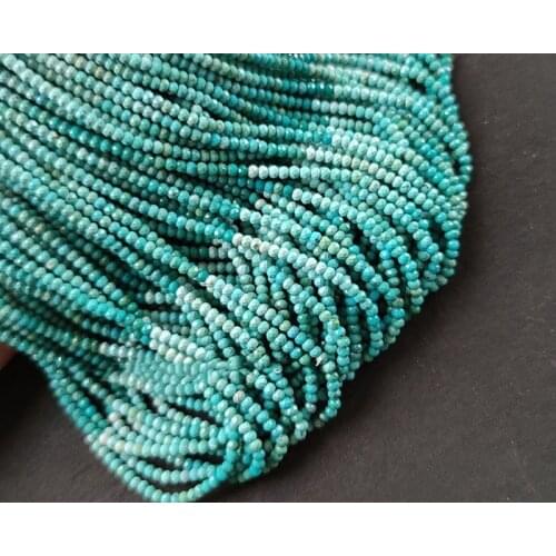AAAA LOOSE BEADS green State of Arizona Turquoise ROUNDEL faceted 2.3mm wholesale for DIY jewelry necklace 39cm