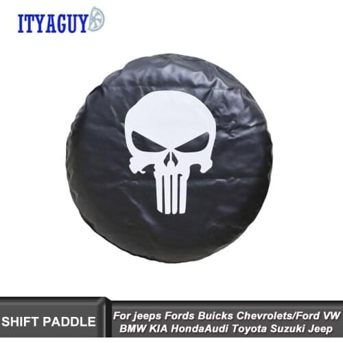 1Pcs spare tire cover case Black 14", 15",16" 17'' inch PVC Spare Tire Tyre Wheel Valve Covers For Skull logo Cars Accessories