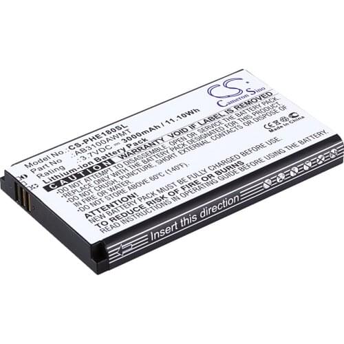 CS 3000mAh/11.10Wh battery for Philips CTE180BK,CTE180BK/00,CTX1560,CTX5500,E181,X1560,X1561,X5500,E180,AB3100AWMT