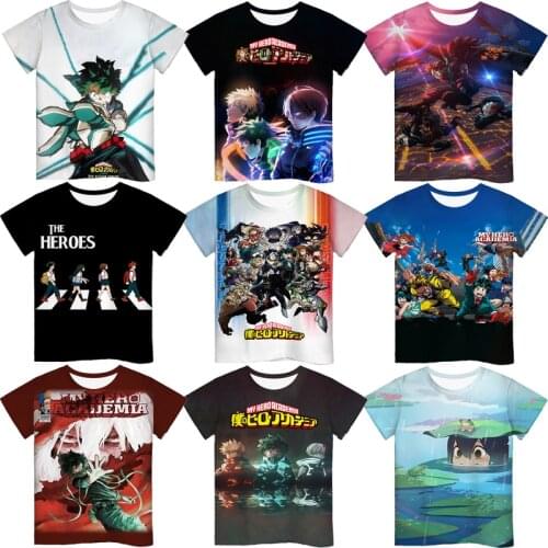 Children My Hero Academia Season 5 T Shirts Boys Girls Cartoon Anime T-shirts Toddler 3D Pattern Tshirts Summer Kids Clothes