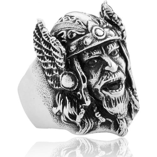 Men Ring Viking Pirate Avatar Mask Stainless Steel Rings Rock Punk Rings Boyfriend Anniversary Gift Jewelry Accessories