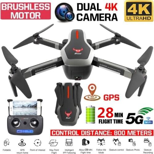 Dual GPS Drone 4K HD Dual Camera Quadcopter Brushless Motor Drone GPS Smart Follow 5G WIFI FPV Rc Helicopter Profissional Drone