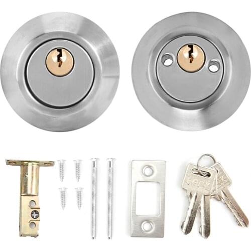 Double Cylinder Steel Security Door Bolt with Lock on Both Side for Wood Doors cerradura inteligente 304 stainless steel