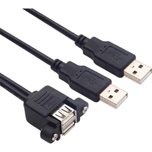 Screw hole fixed USB Cable Computer MainBoard Front Double USB 2.0 Male to USB Female USB2.0 male to female Extension Cable