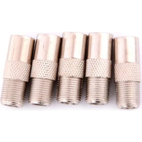5pcs Aluminium Alloy F type Socket to Coax RF IEC Aerial Plug Male Adapter Twist On Connector
