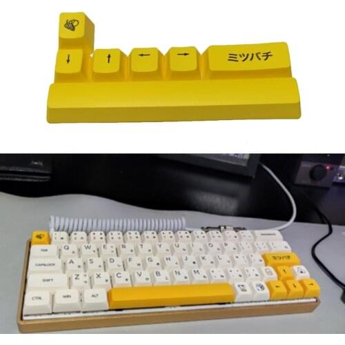 7 Keys Honey And Milk Theme OEM Keycaps For MX Switch Mechanical Keyboard PBT Dye Subbed Bee Japanese Keycaps