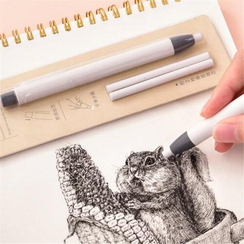 Deli pen-shaped pressed rubber high-gloss art sketch special painting type dust-free writing eraser refill Painting supplies