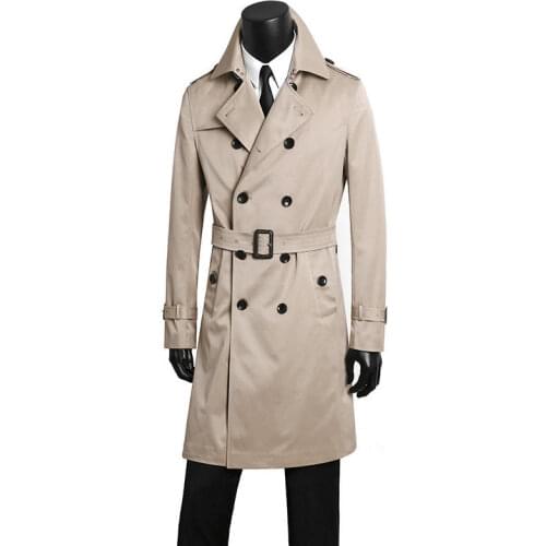 Autumn winter Fashion large Double Breasted Mens Windbreaker Male Adjustable Waist high quality luxury plu ssize S-10XL