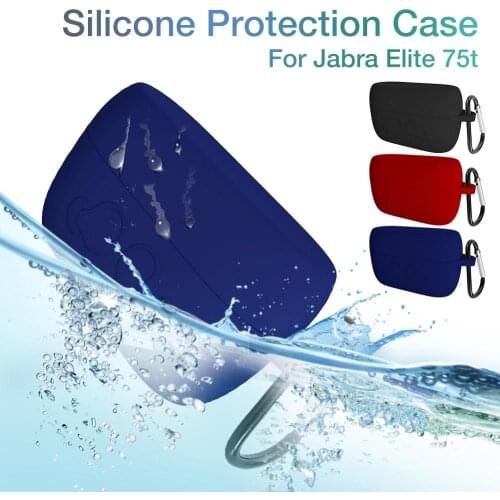 Soft Silicone Earphone Case For Jabra Elite 75t Sports BT Earphone Protective Headphones Case Cover Earphone Accessories