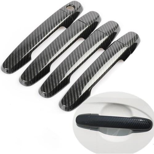 For Daihatsu Boon 2004-2015 Daihaitsu Tegara Tirion Chrome Carbon Fiber Car Door Handle Cover Trim Car Styling Accessories