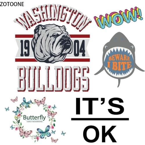 ZOTOONE Wild Letters Unicorns Patches Iron on Transfer Patch on Clothing Thermo Stickers for Clothes Heat Transfers Applications