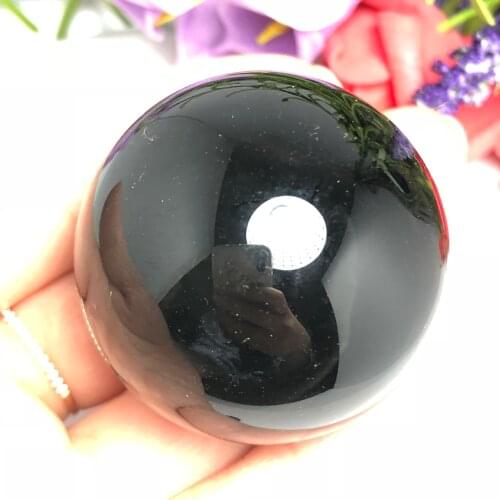 Natural black obsidian sphere crystal Quartz Globe Ball Rock stone and Mineral Chakra Reiki Healing Home decoration