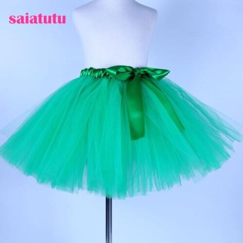 2021 New Fluffy Skirt Mesh Dress Princess Girl Childrens Birthday Dance Festival New Year Stage Performance Costume Green