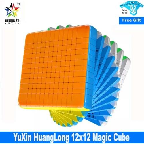 Newest Yuxin Huanglong 12x12x12 Magic Cube Stickerless 12 Layers Speed Cube Professional Puzzle Toys For Children Magico Gift