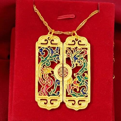 New Retro Jewelry Gold Filled Geometric Pendant Wedding Jewelry Gift